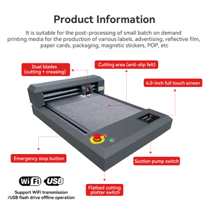 Purcell 3550 kép Đầu phẳng giường chết máy cắt creasing A3 A4 tấm Vinyl Sticker Cutter hộp giấy decal Máy cắt - Product Image 3