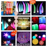 Colonne LED gonflable professionnelle de haute qualité en tissu Oxford coloré de 2,5 m, pilier lumineux pour affichage extérieur, événements et publicité