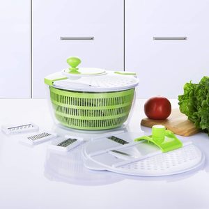 Hand Operated <b>Salad</b> Spinner Washing Colander Drain Manual Lettuce and Vegetable With Secure Lid Lock Rotary Handle - Product Image 2