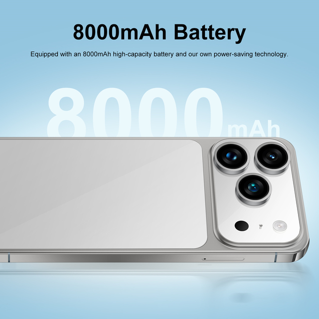 2025 New Arrival Original I17 17 Pro 5G Smartphone 144Hz HD 7.3 Display 108MP Rear Camera 16GB+1TB Storage Octa French German