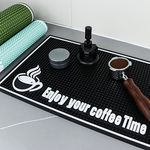 Rutschfeste, abtropfbare Silikon-Espresso-Barmatte, Gummi-Barmatte, PVC-Arbeitsplatten-Barmatte mit individuellem Logodruck - Product Image 1