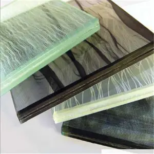 热卖EVA织物丝网装饰艺术夹层隔断钢化玻璃