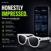 Lunettes Intelligentes IA avec Étui de Recharge Type-C, Vidéo 2K, Contrôle par Application, Traduction en Temps Réel, Appels Téléphoniques, Lecteur de Musique, Stabilisation d'Image