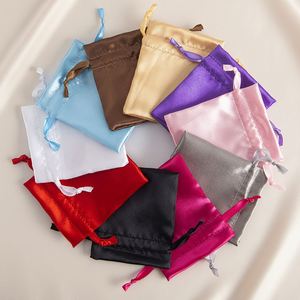 Custom Luxury Satin Drawstring Jewelry <b>Bag</b> Color Ding Cloth Bundle Pocket Jewelry Storage <b>Bag</b> Dust Pouch with Logo Print - Product Image 1