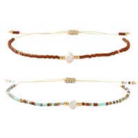 Gelang manik-manik Go2boho Miyuki dengan mutiara, perhiasan Boho dapat disesuaikan buatan tangan untuk wanita hadiah persahabatan