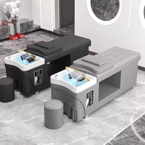 Vente directe usine – Ensemble de fauteuils de spa en cuir PU au design moderne, table de massage et lit pour salon de coiffure, lavage de cheveux, shampoing et soins du visage - Product Image 3