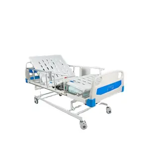 Adjustable Hospital Bed 3 Crank Manual Portable Control Manual Medical Bed For Factory Price