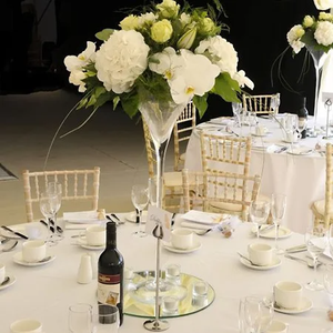 शादी की मेज सेंटरपीस, मार्टिनी ग्लास सजावट, थोक ग्लास सजावट, थोक ग्लास फूल के फूलदान, स्पष्ट ग्लास फूल फूलदान - Product Image 2