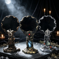 Miroir en Obsidienne Magique en Gros - Pièce d'Altar Esthétique Sombre pour la Divination et la Méditation