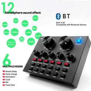 Kit de Karaoke profesional V8 <span class=keywords><strong>MAX</strong></span>, juego de tarjeta de sonido de Audio inalámbrico V8, micrófono condensador con cancelación de ruido para transmisión en vivo de Metal - Product Image 3