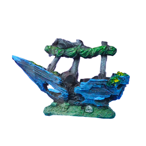 Qipuwei Fish Tank Paysage Simulation Petit <span class=keywords><strong>Bateau</strong></span>, Et Abri De Crevettes, Ornements De Décoration De Grotte, Aquarium, Cassé Su - Product Image 2