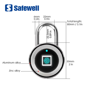 Candado inteligente biométrico impermeable de huellas dactilares Safewell para viajes, equipaje, casilleros de gimnasio y seguridad del hogar - Product Image 6