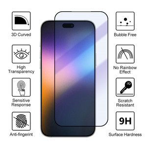 3D 9H copertura completa Anti blu protezione degli occhi vetro temperato protezione dello schermo per <span class=keywords><strong>iPhone</strong></span> 17 16 14 15 13 <span class=keywords><strong>12</strong></span> <span class=keywords><strong>Pro</strong></span> Max <span class=keywords><strong>pellicola</strong></span> dello schermo del telefono - Product Image 2