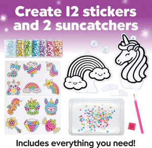 Grandes créations DIY en plastique : attrape-soleil diamant, ensemble de jouets de dessin pour enfants avec autocollants et patchs - Product Image 3