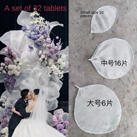 Fleurs de scène de mariage personnalisées de grande taille faites à la main, ensemble de pétales de fleurs en soie organza de luxe pour la décoration de fenêtre de mariage