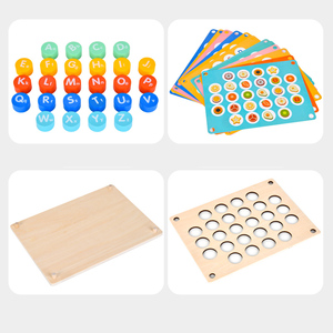 Jeu <span class=keywords><strong>de</strong></span> mémoire en bois unisexe <span class=keywords><strong>Maria</strong></span> <span class=keywords><strong>Montessori</strong></span> jouet éducatif lettre assortie jeu <span class=keywords><strong>de</strong></span> société jouet à mémoire compétences mathématiques amusant - Product Image 4