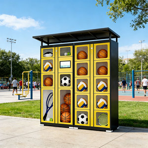 Kiosque de location de ballons sportifs intelligent 24h/24 et 7j/7 avec paiement automatisé, casier de location pour basket-ball, football, badminton pour les écoles et les gymnases - Product Image 2