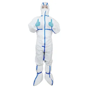 Roupa de proteção química PPE Anti Partículas TIPO 4B 5B 6B Macacão de trabalho em tecido não tecido descartável industrial