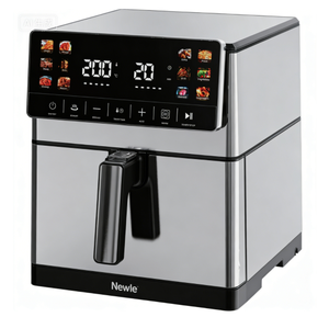 Nouvelle friteuse à <span class=keywords><strong>air</strong></span> numérique 6L avec fenêtre visible, 1500W, chauffage en acier inoxydable 304, 8 préréglages, écran tactile LED, LFGB FDA, antiadhésive, compatible lave-vaisselle - Product Image 2