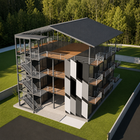 Bâtiment préfabriqué multi-étages en structure acier, appartement modulaire en conteneur, immeuble résidentiel de grande hauteur