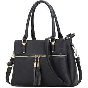 Wholesale Womens PU Leather Satchel Bag Zipper Compact Structured Top Handle <b>Handbag</b> 1L Capacity for Shopping Travel Bulk - Product Image 6