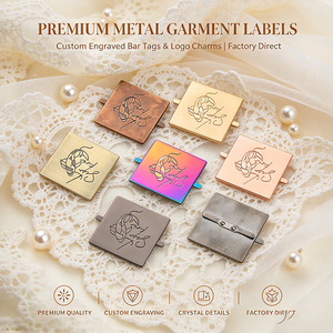 Bolsas de ropa de marca personalizadas con etiqueta metálica de zamak, bolsos, zapatos, hiyab dorado, abaya, bufanda con patrón cuadrado, etiqueta con logotipo personalizado - Product Image 6