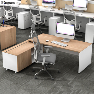 Ev ofis masası çin üreticinin mobilya koleksiyonu ile <span class=keywords><strong>l</strong></span>-şekilli beyaz dosya dolabı ofis masası - Product Image 1