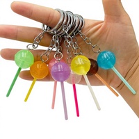 Porte-clés lumineux 3D coloré en plastique, motif sucette de dessin animé, étanche, léger, adorable, pour hommes et femmes, pendentif de sac à main, cadeau