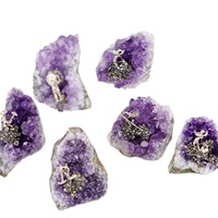Geoda de Amatista Natural de Uruguay, Espécimen Mineral, Adorno de Racimo Púrpura para Decoración del Hogar, Regalo