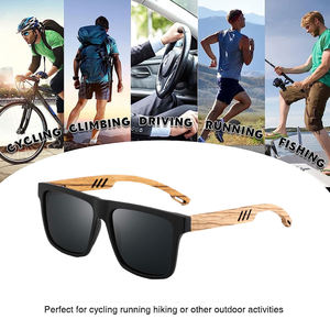 Personalisierte Polarisierte Quadratische Retro Freizeit Herren Sonnenbrille aus Bambus Holz Günstig im Großhandel - Product Image 2