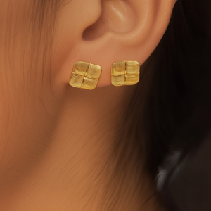 Boucles d'oreilles tendance en acier inoxydable 316L avec placage or PVD, résistantes et durables - Product Image 3