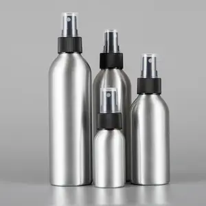 Botella rociadora de niebla fina de aluminio, personalizada, de buena calidad, plata brillante, 100ml, tornillo, 1000ml