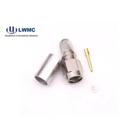 Conector recto coaxial RF, crimpado SMA macho/hembra para cable LMR240/RG8 MiNi