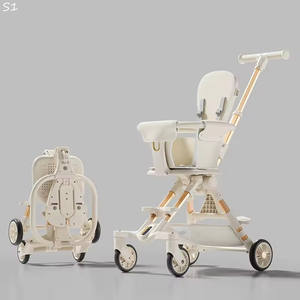 Hot Sale Two-way Push Baby Stroller with Canopy Aluminum Alloy Frame 2-in-1 <strong>Rocker</strong> Device for 0-3 Years Load Bearing 20kg - Product Image 4