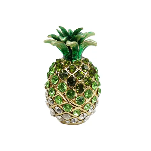 Metal kristal ananas biblo mücevher kutusu