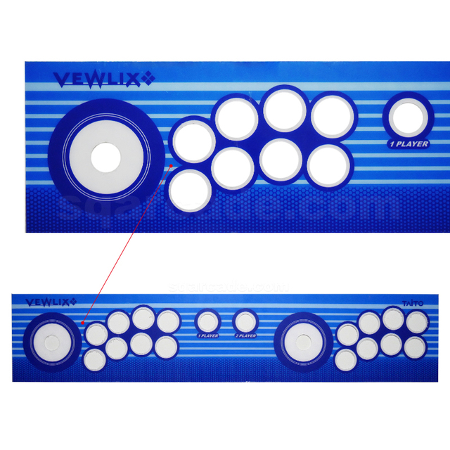 NEW Genuine Coin Operated  Retro TAITO VEWLIX 6/8 Button Control Panel and Seal Sheet Taito Arcade Game Cabinet