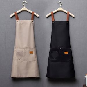 Tablier en coton sans manches, simple et tendance, imperméable, pour la cuisine domestique, nécessités quotidiennes, avec logo personnalisé pour vêtements de travail - Product Image 3