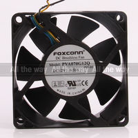 Nouveau Foxconn 24V 48V DC12V 0.50A EC AC 70X70X25mm 7025 7CM 4 fils PWM haut Volume d'air CPU Dissipation thermique PVA070G12Q ventilateur de refroidissement