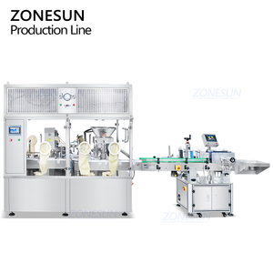 ZONESUN ZS-AFCL9 Lini Produksi Pengisian Cairan Botol Kaca Otomatis Kecepatan Tinggi dengan Servo, Penutupan, Pelabelan, dan Hood Aliran Laminar - Product Image 6