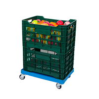 Chariot à plate-forme d'outils en plastique à quatre roues pour la logistique et le transport