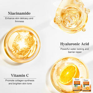 Masque facial éclaircissant à la vitamine C Disaar avec acide hyaluronique et niacinamide, réparation et amélioration de la peau, masque pour le visage en stock - Product Image 5
