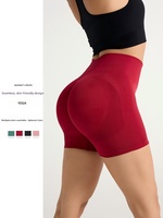 Shorts tendance 40 couleurs unies, populaires en Europe, taille haute, ceinture large plate de 3 pouces, 90% polyamide + 10% élasthanne