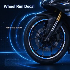 Kit de graphiques universels pour jantes de moto, autocollants colorés pour moyeux de roue, pour moto de rue - Product Image 2