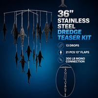 Kit de leurres de pêche en acier inoxydable de 36 pouces, robuste, pour gros gibier, pour la pêche au trolling en haute mer du thon, du marlin et du voilier