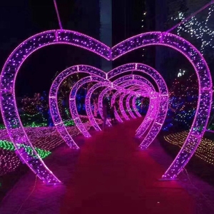 2024 decorazione di nozze all'aperto illuminazione di san valentino ha condotto la lettera di amore luce a forma di cuore motivo ad arco a LED - Product Image 3