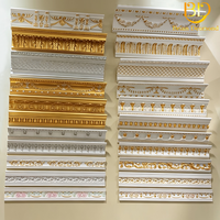 Moulures de corniche en polyuréthane blanc apprêté, moulures de luxe pour la décoration intérieure
