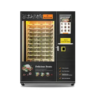 Bestseller 21,5-Zoll-Touchscreen 24-Stunden-Verkaufs automat Heiße Fast-Food-Mahlzeiten Suppe Hamburger Lunchbox Verkaufs automat