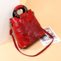 Sac de soirée élégant pour femme, style vintage, avec poignée en bois imprimée, ambiance européenne et américaine