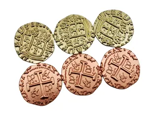 Monedas de metal personalizadas, Monedas de juego de mesa de varios tamaños, doradas y plateadas, venta al por mayor