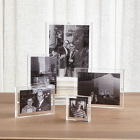 Cadre photo en acrylique personnalisé, cadre magnétique double face sans cadre transparent pour affichage sur bureau
